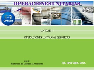 UNIDAD II
OPERACIONES UNITARIAS QUÍMICAS
 