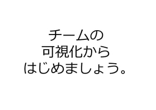 チームの
可視化から
はじめましょう。
 