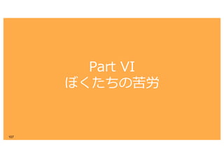 Part VI
ぼくたちの苦労
107
 