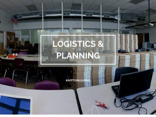 LOGISTICS &
PLANNING
#AFFTONLEARNS
 