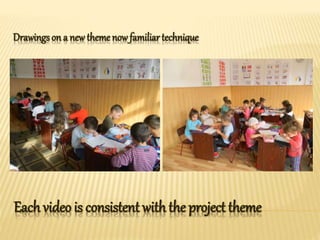 Each video is consistent with the project theme
Drawings on a new theme now familiar technique
 