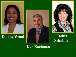 Dionne Wood Ken Nachman Robin Schulman 