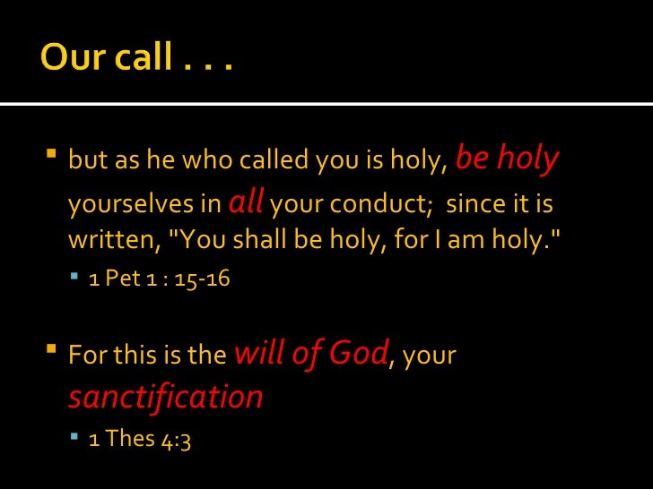 Our call To be Holy!