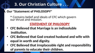 OUR CHRISTIAN CULTURE IN CFC. a slides for Covenant Orientation | PPTX