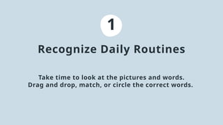 Our Daily Routines Interactive Activity Presentation In Colorful ...