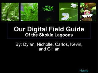 Our Digital Field Guide Of the Skokie Lagoons By: Dylan, Nicholle, Carlos, Kevin, and Gillian Home 