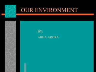 OUR ENVIRONMENT BY: ABHA ARORA 