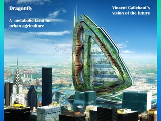 Dragonfly
A metabolic farm for
urban agriculture
Vincent Callebaut’s
vision of the future
 