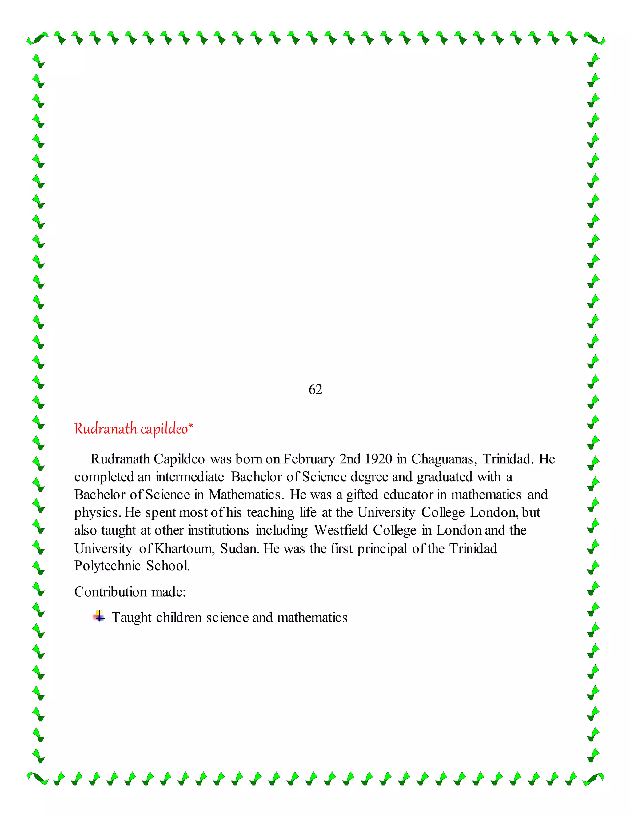 Our National Heroes/Icons Trinidad & Tobago | DOCX