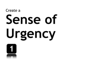 Create a   Sense of  Urgency 1 