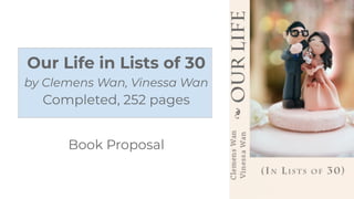 Our Life in Lists of 30
by Clemens Wan, Vinessa Wan
Completed, 252 pages
Book Proposal
 