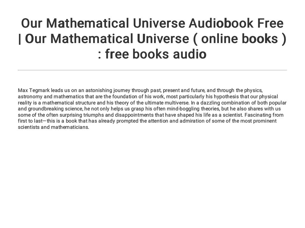 our mathematical universe book our mathematical universe book