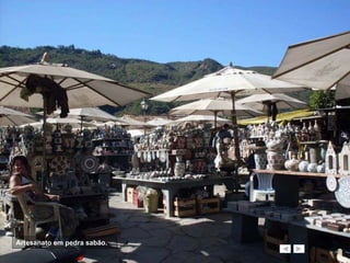 Artesanato em pedra sabão. 