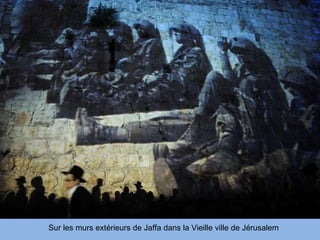 Sur les murs extérieurs de Jaffa dans la Vieille ville de Jérusalem 