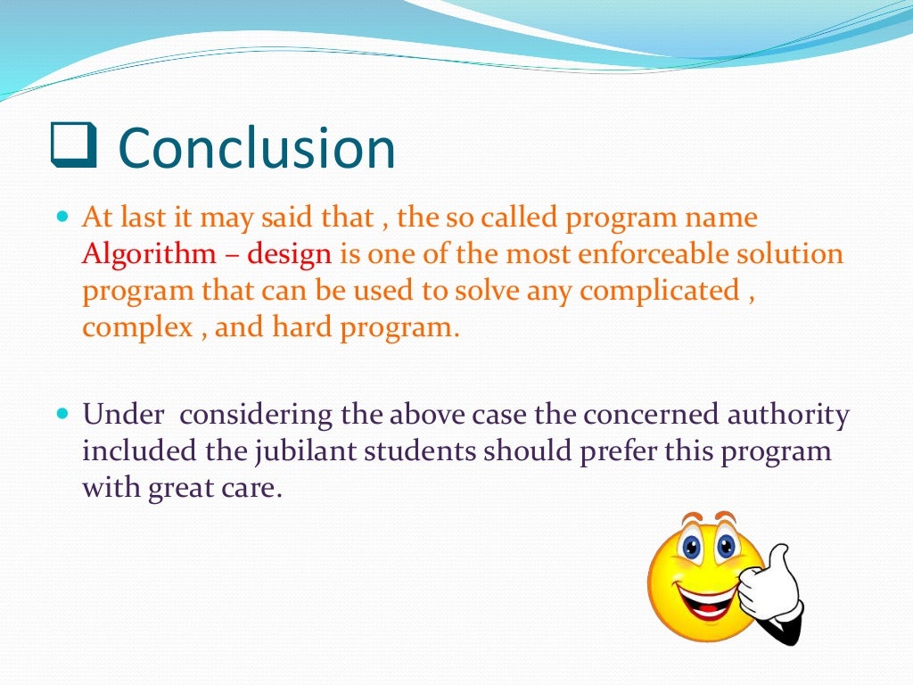 Our presentation on algorithm design