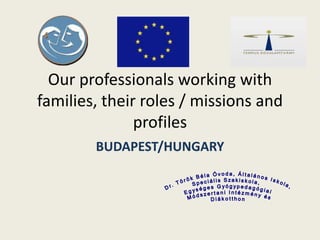 Our professionals working with
families, their roles / missions and
profiles
BUDAPEST/HUNGARY
 