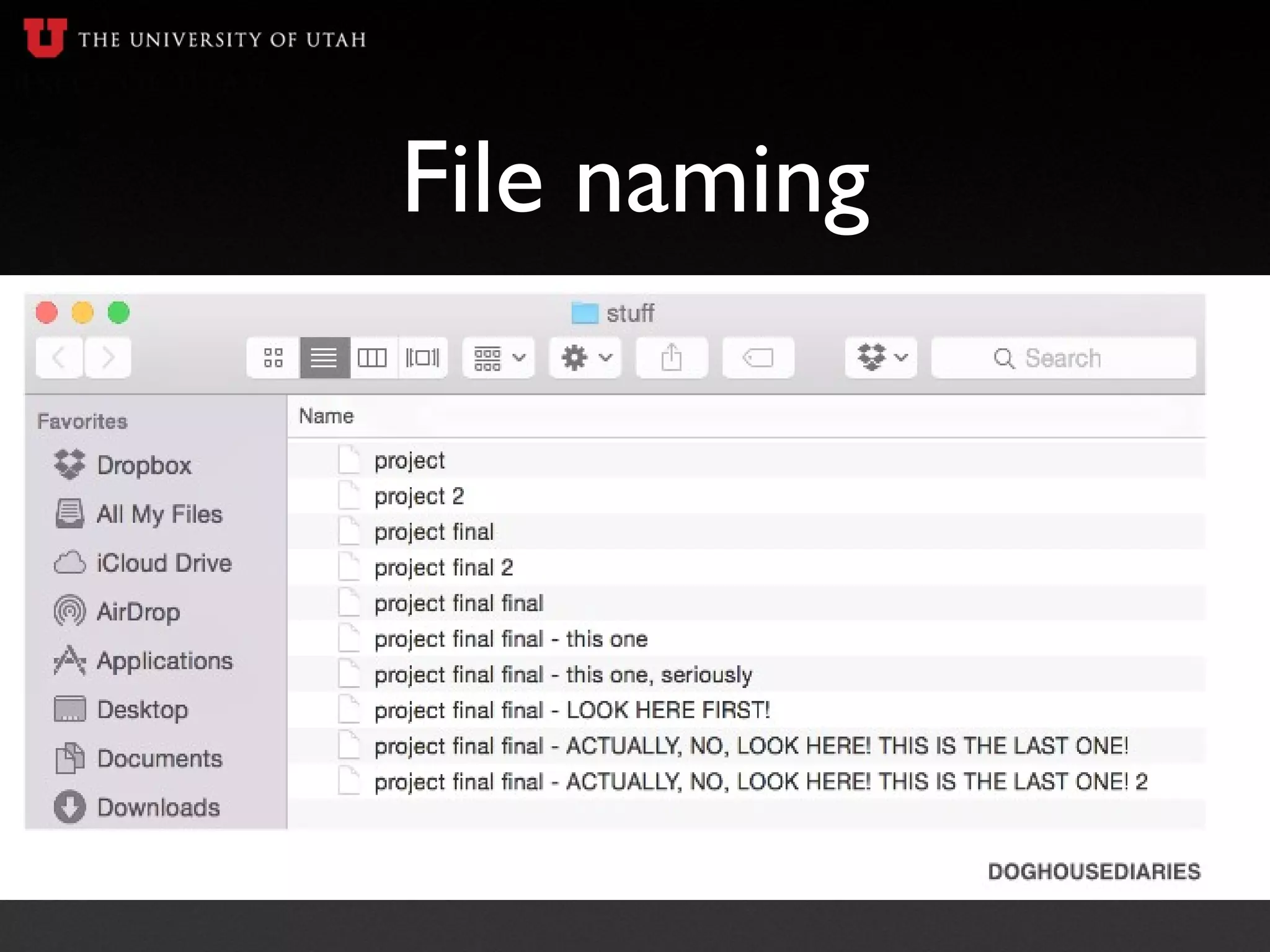 File naming
 