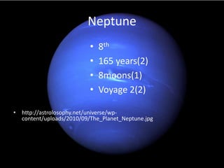 Neptune
                          •   8th
                          •   165 years(2)
                          •   8moons(...
