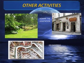 ADMIRE THE
VEGETATION

GO TO SOME PUBS

GO SHOPPING

 