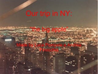 Our trip in NY: “the big apple” Made by Luca Pompele e Andrea Finocchio 