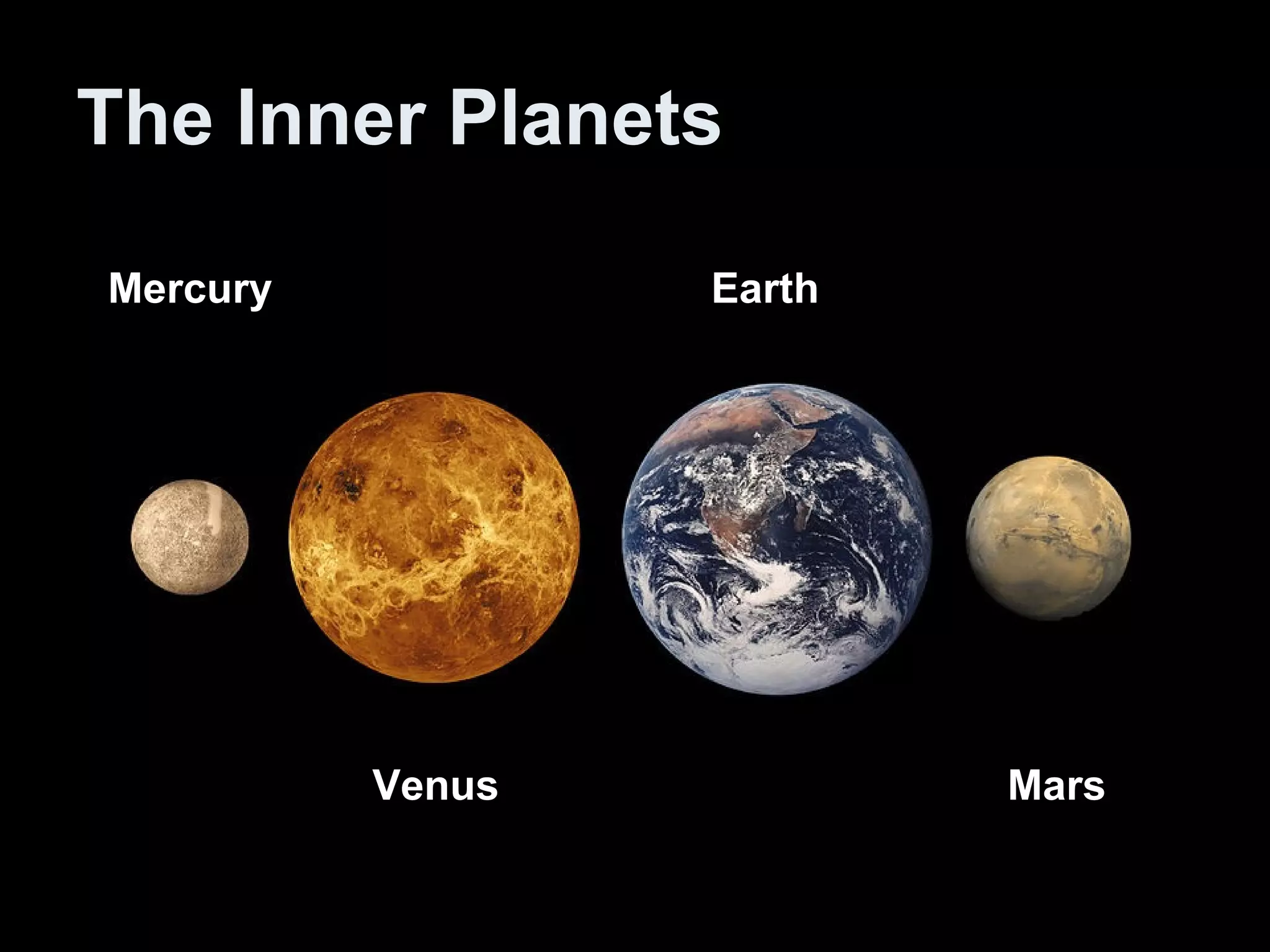 The Inner Planets Mercury Venus Earth Mars 