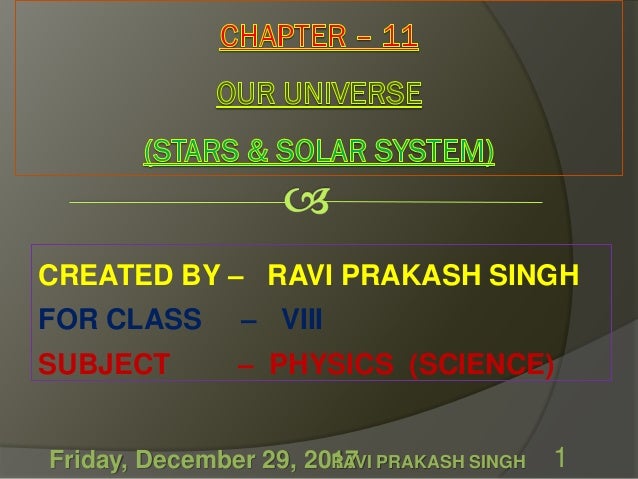 Our Universe Stars Solar System Class 8