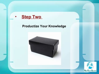 Step Two  Productize Your Knowledge 