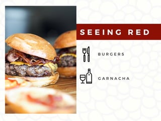 B U R G E R S
S E E I N G R E D
G A R N A C H A
 