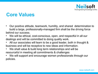 Our Vision Mission and Values at Neilsoft | PPT