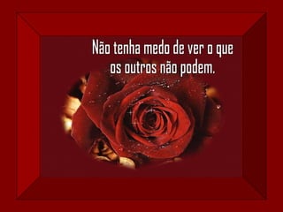 Não tenha medo de ver o que os outros não podem. 