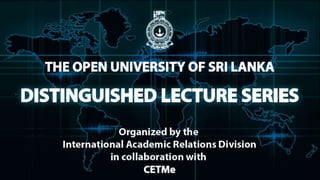 OUSL Distinguished Lecture Series (Volume 1)