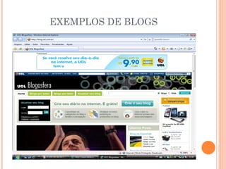 EXEMPLOS DE BLOGS 