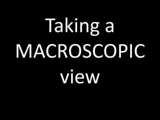 Taking aMACROSCOPICview<br />