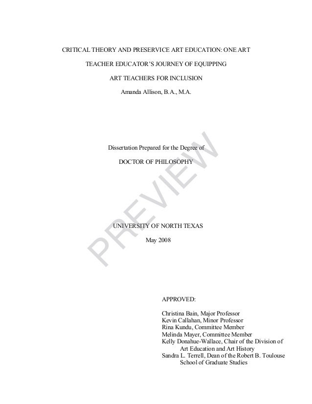 Art education dissertation