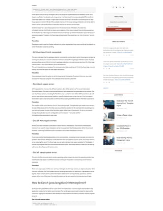 Understand The “Out Of Memory Error” Exception In Java | PDF