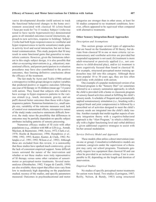 Efficacy of Sensory and Motor Interventions for Children with Autism | PDF