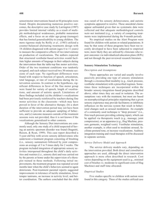 Efficacy of Sensory and Motor Interventions for Children with Autism | PDF