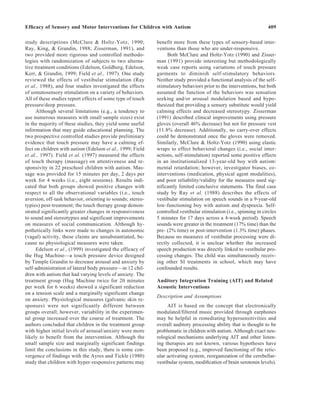Efficacy of Sensory and Motor Interventions for Children with Autism | PDF