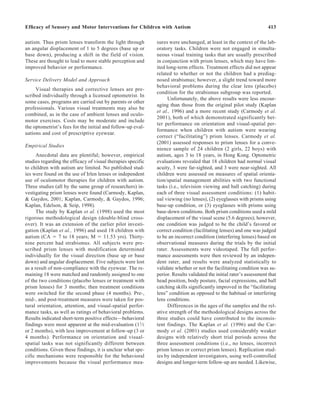 Efficacy of Sensory and Motor Interventions for Children with Autism | PDF