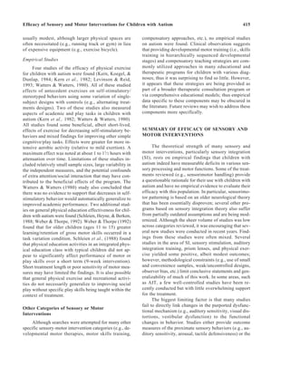 Efficacy of Sensory and Motor Interventions for Children with Autism | PDF
