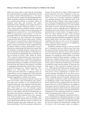 Efficacy of Sensory and Motor Interventions for Children with Autism | PDF