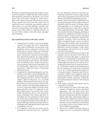 Efficacy of Sensory and Motor Interventions for Children with Autism | PDF