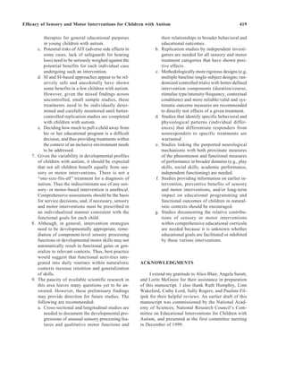 Efficacy of Sensory and Motor Interventions for Children with Autism | PDF