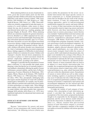 Efficacy of Sensory and Motor Interventions for Children with Autism | PDF