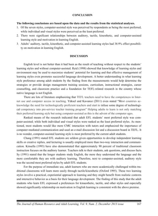 Adult EFL Students' Preferred Learning Styles and Motivation | PDF