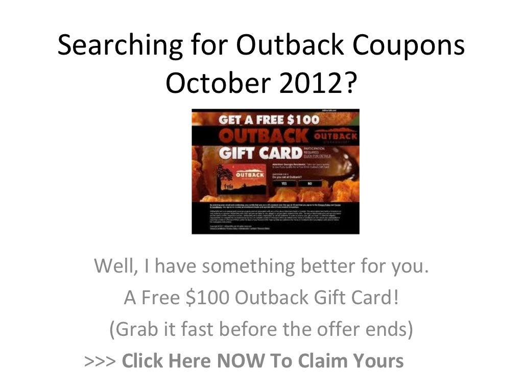 Outback Coupons October 2012