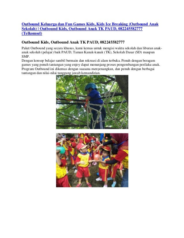 Outbound Keluarga dan Fun Games Kids, Kids Ice Breaking 