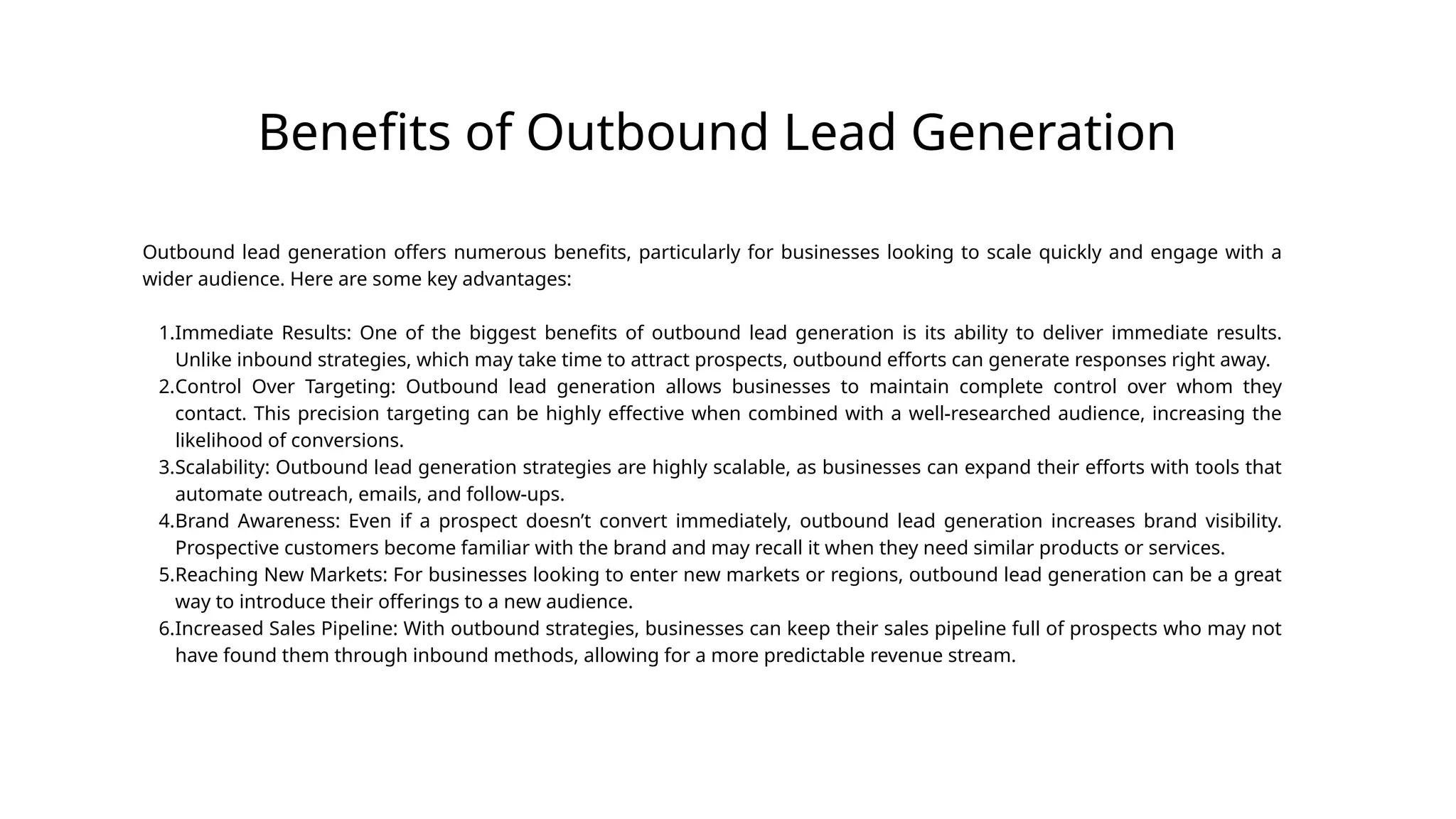 Outbound Lead Generation: A Key Strategy for Business Growth | PPT