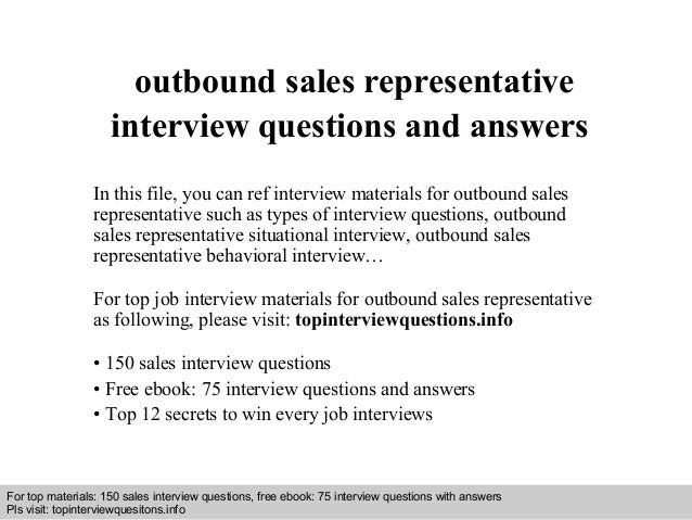 interview questions for a sales position