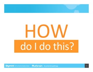 HOW	
  

do	
  I	
  do	
  this?	
  
#contentroadmap

33	
  

 